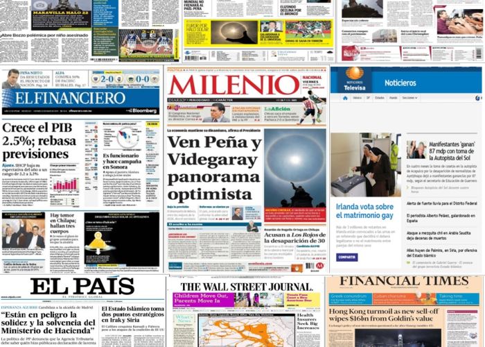 Principales portadas y encabezados de la prensa nacional e internacional del 22 de mayo.