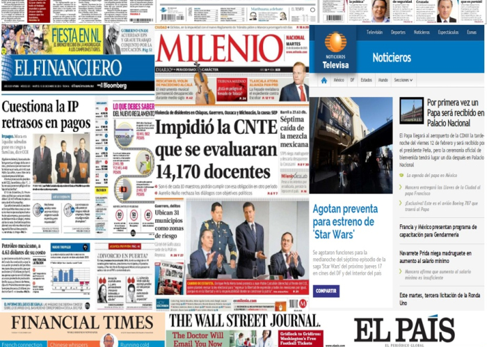 Las principales portadas en la prensa nacional e internacional del 15 de diciembre.