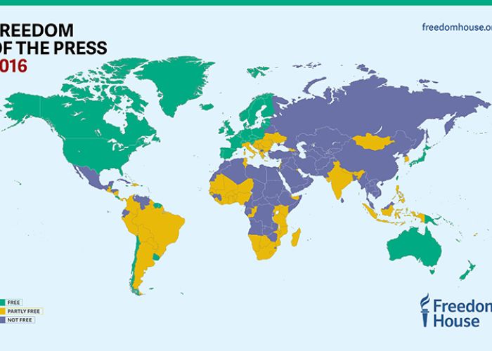 Verde: Libre | Amarillo: Parcialmente libre | Azul: Sin libertad 