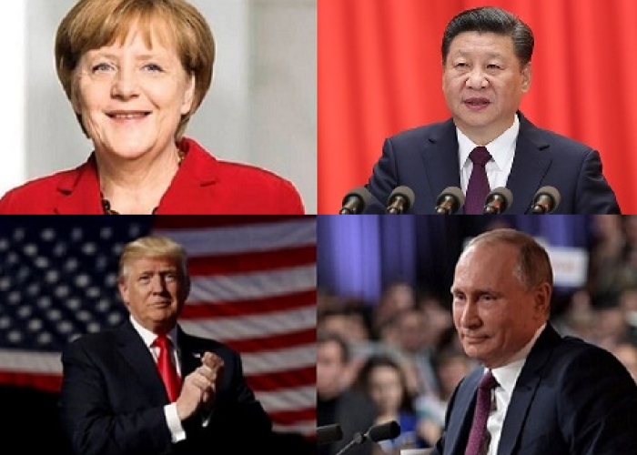 Angela Merkel, Xi Jingping, Donald Trump y Vladimir Putin, los cuatro líderes políticos más poderosos.