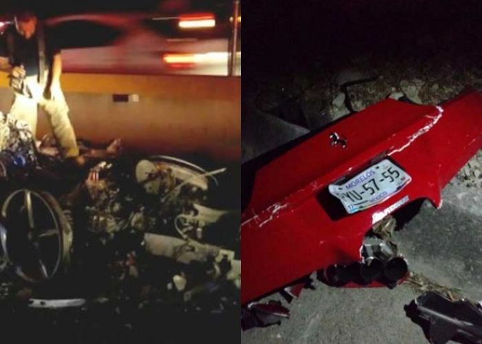 En el Ferrari rojo viajaban dos colombianas y un hombre a exceso de velocidad.