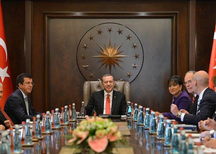 Presidente turco, Recep Tayip Erdogan, en reunión con representantes del Departamento de Comercio de EU. Foto: Departamento de Comercio de EU.