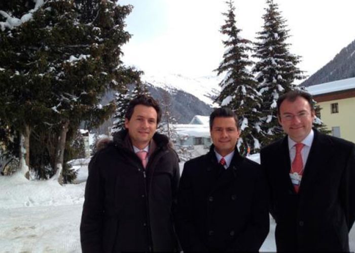 Emilio Lozoya, Enrique Peña Nieto y Luis Videgaray en Davos, Suiza para el encuentro del Foro Económico Mundial de 2012. Foto: Enrique Peña Nieto. 