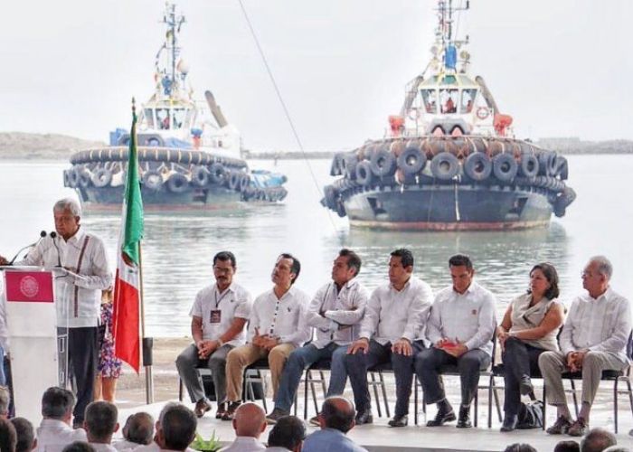El presidente López Obrador en el anuncio de la construcción de la refinería en Dos Bocas, Tabasco, el 9 de diciembre pasado.