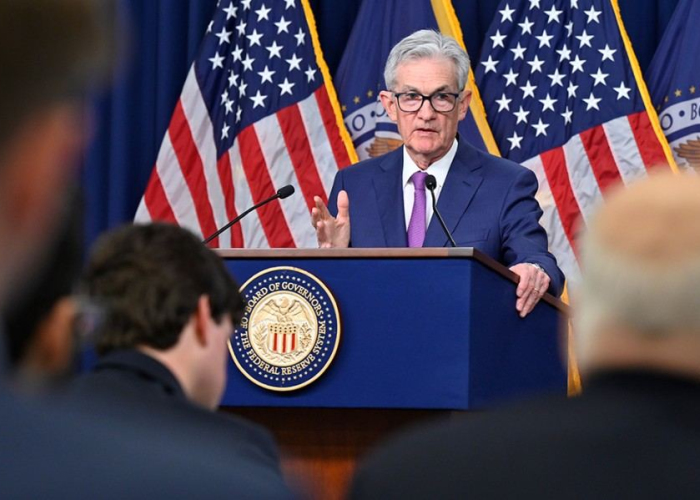 El presidente de la Fed, Jerome Powell, en una conferencia de prensa (Foto: Federal Reserve)