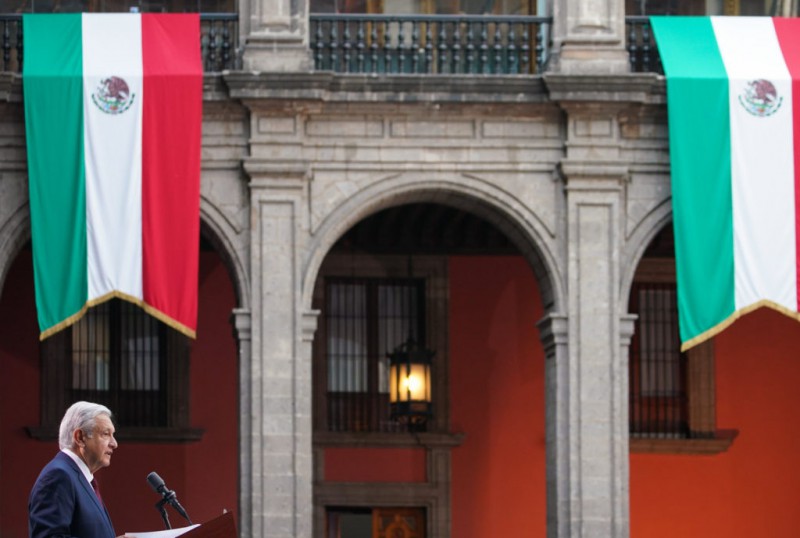 El Presidente Andrés Manuel López Obrador en su discurso en Palacio Nacional el 1 de septiembre con motivo de su Primer Informe de Gobierno (LopezObrador.org.mx)