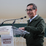 El titular de Hacienda, Rogelio Ramírez de la O, en un evento en San Luis Potosí en julio pasado (Foto: lopezobrador.org.mx)