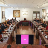 Claudia Sheinbaum en reunión con el Consejo Asesor de Desarrollo Económico Regional y Relocalización el 9 de enero (Foto: X @Claudiashein)