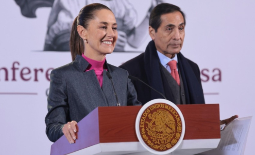 Claudia Sheinbaum y Rogelio Ramírez de la O en conferencia de prensa el 22 de noviembre (Foto: Presidencia)