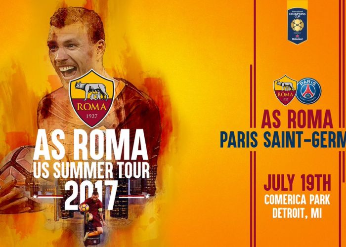 Roma y PSG se enfrentan en el Comerica Park de Estados Unidos