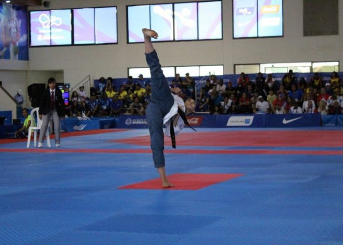 Daniela Rodríguez durante competencia en JCC Barranquilla 2018 Foto: Twitter Comité Olímpico Mexicano @COM_Mexico