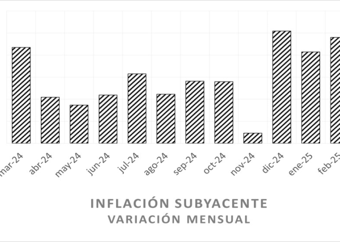 Inflación subyacente de febrero, 2025. Fuente: INEGI