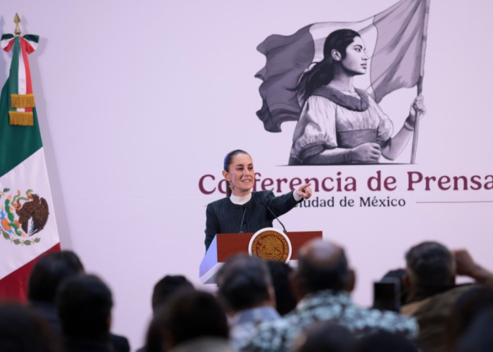 Claudia Sheinbaum en su "Mañanera del pueblo" del 31 de octubre (Foto: Presidencia de México)