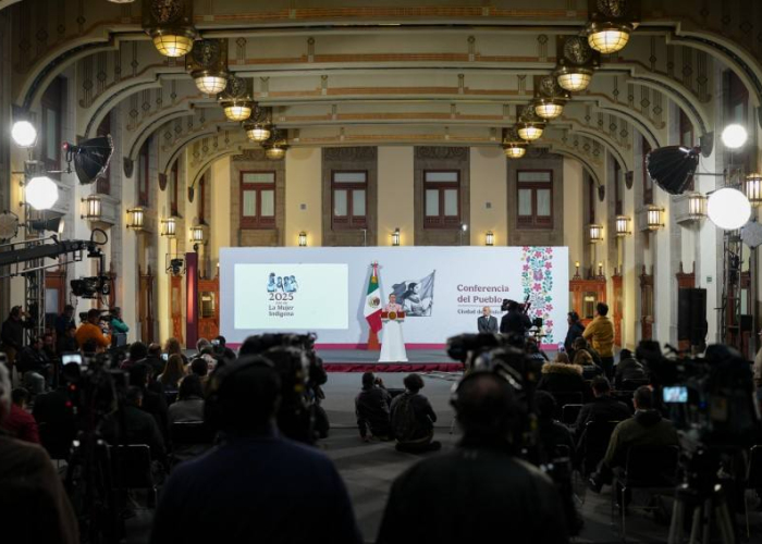 Conferencia de prensa en Palacio Nacional (Foto. Presidencia)