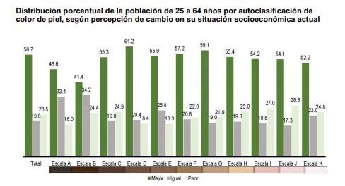 Movilidad social por tono de piel, práctica de racismo